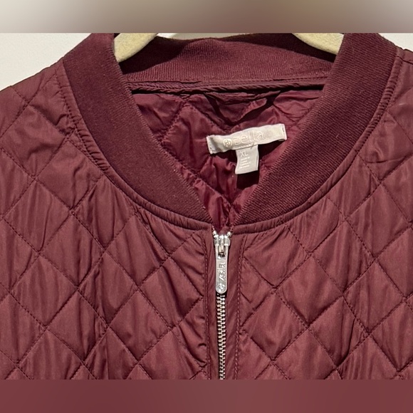 Zella (Nordstrom) Long line Quilted Jacket in Burgundy Sz XL - Picture 9 of 9